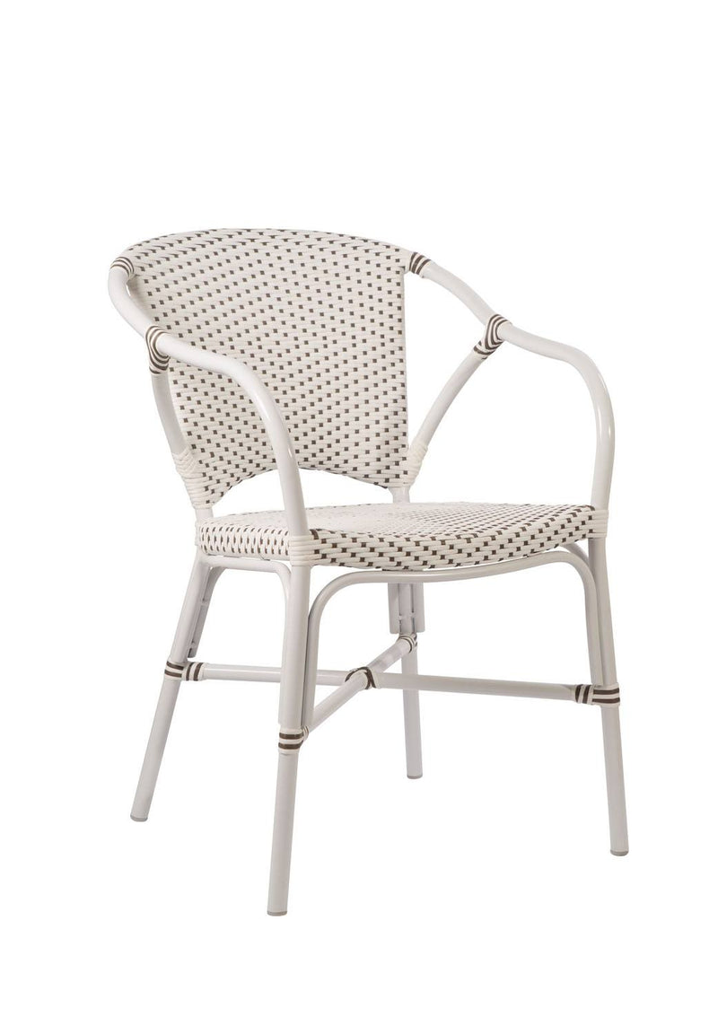 Liobro Outdoor Arm Chair - White/Dark Brown