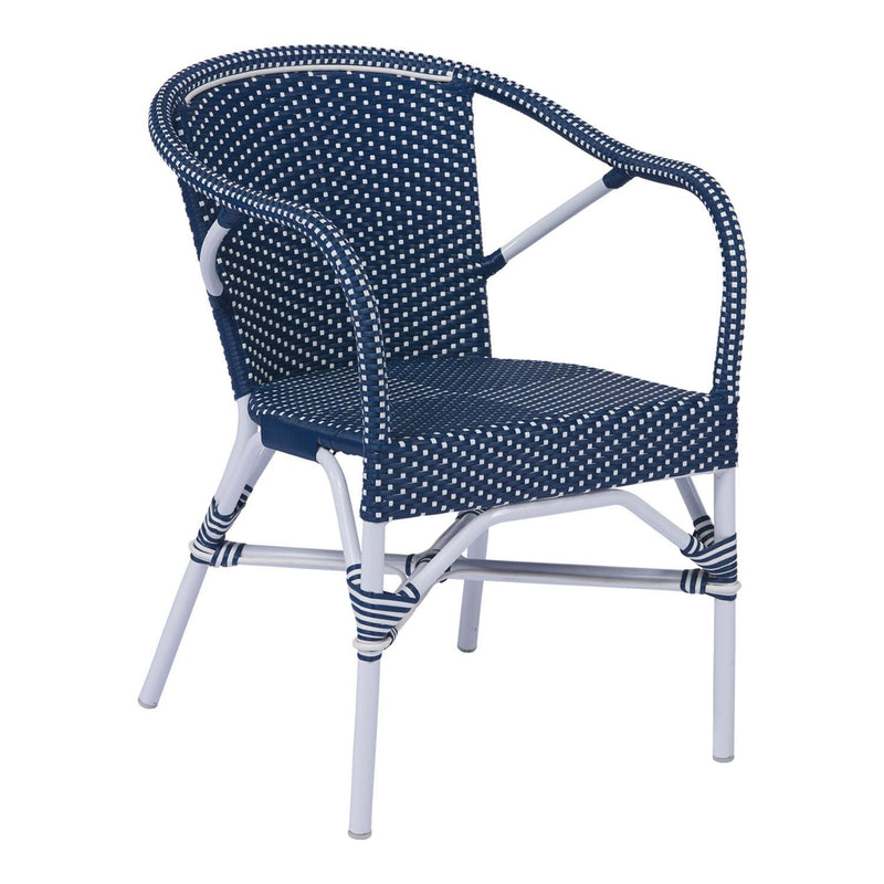 Mariscal Outdoor Arm Chair - Navy Blue/ White