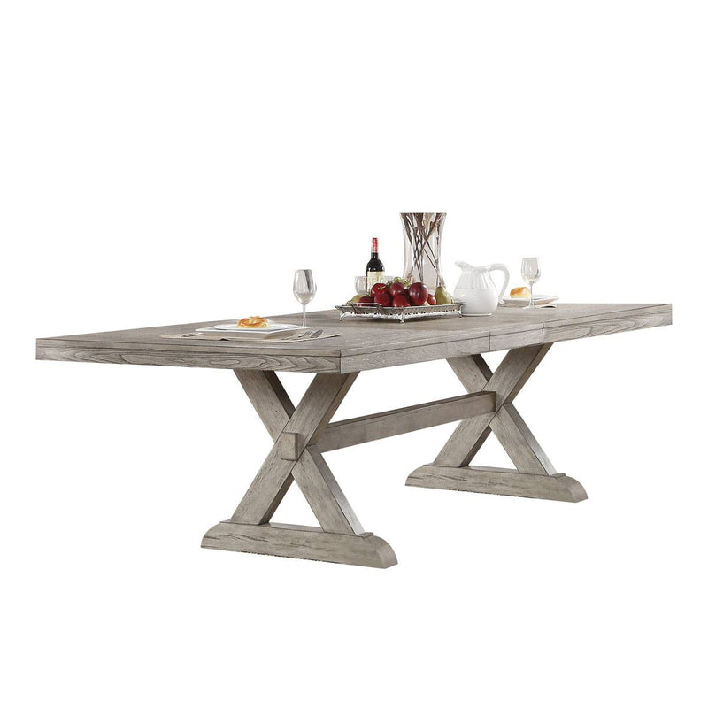 Merced 82"-118" Extension Dining Table - Grey Oak-Old