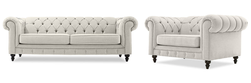 Stirling Sofa and Chair and a Half Set - Wheat