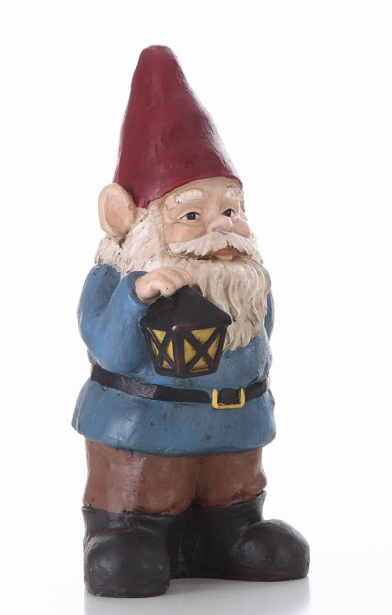 Notty Gnome With A Lantern - Statue - Blue/ Brown