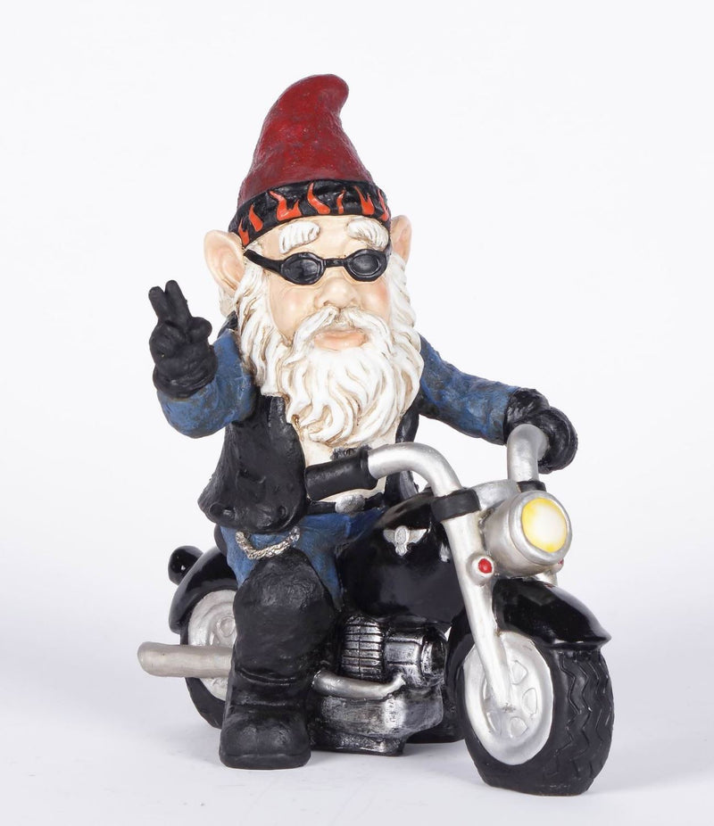 Notty Biker Gnome Statue - Black