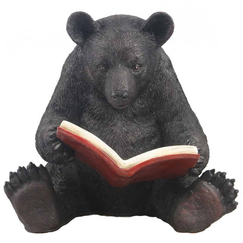 Studious Bear Statue - Black