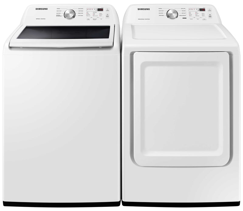 Samsung White Top-Load Washer (5.0 cu. ft.) & Electric Dryer (7.2 cu. ft.) - WA44A3205AW/DVE45T3200W