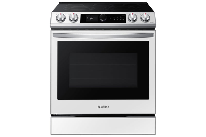 Samsung White Glass Electric Slide-In Range with Air Fry (6.3 Cu.Ft.) - NE63BB871112AC