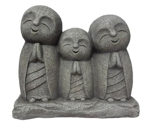 Lucky Jizo Family Indoor/Outdoor Statue - Grey