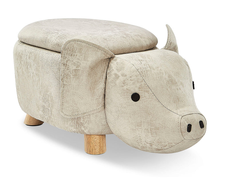 Zoo Companions Pig Storage Ottoman - Grey