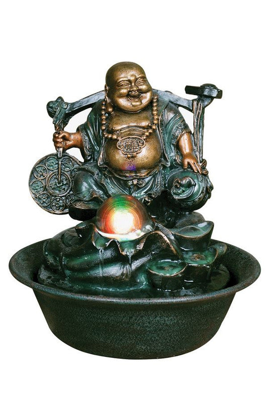 Tranquility Indoor/Outdoor Lucky Buddha Fountain With LED
