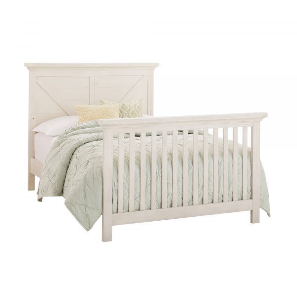 Goldberry Convertible Crib with Full Size Rails Package - Brushed White