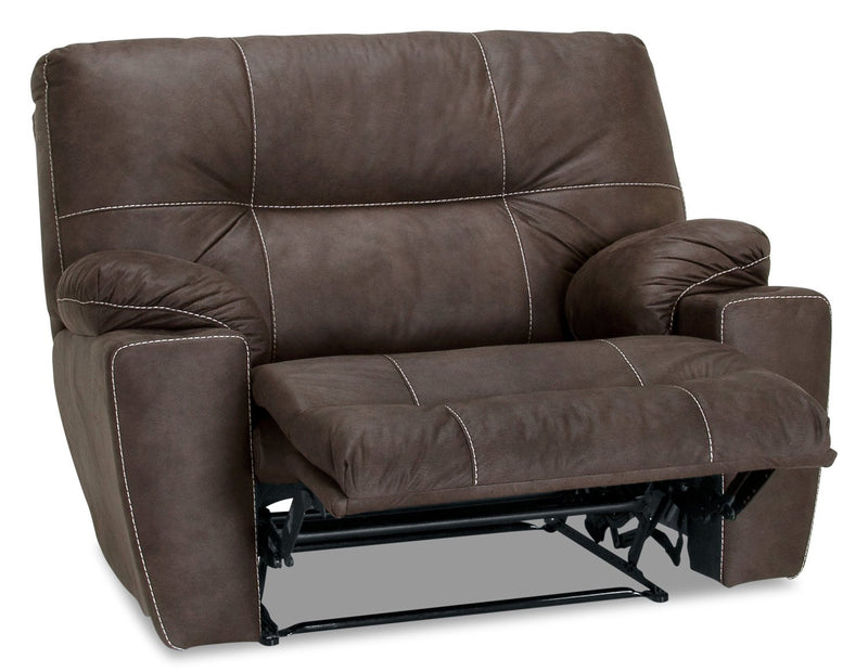 Vern Leather-Look Fabric Rocker Recliner - Mineral