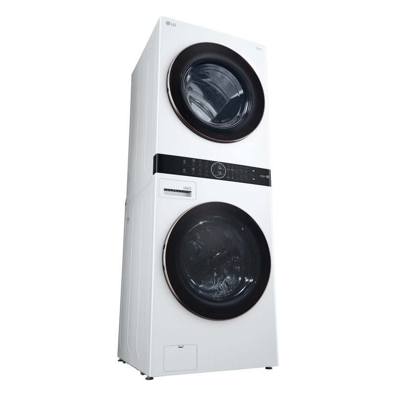 LG White Front Load LG WashTower™ with Centre Control™ 5.2 Cu.Ft. Steam Washer and 7.4 Cu. Ft. Electric Dryer - WKE100HWA