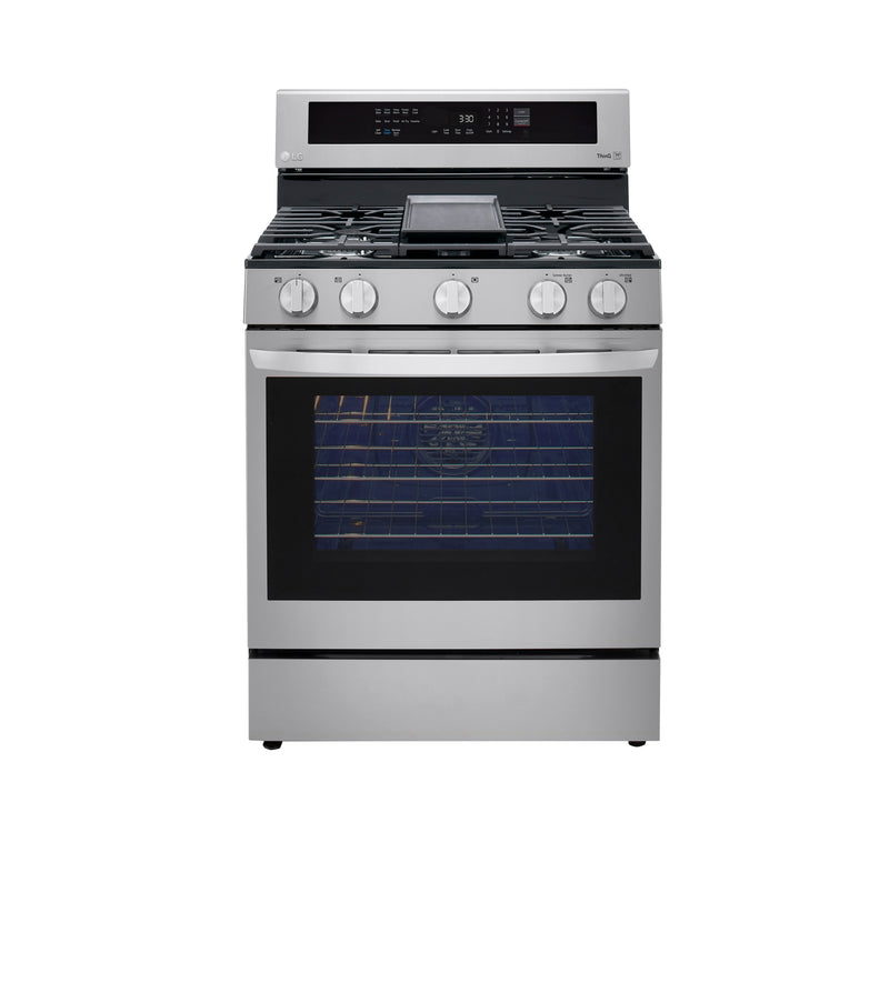 LG Smudge Resistant Stainless Steel True Convection InstaView™ Gas Range with Air Fry and Wi-Fi Enabled (5.8 Cu.Ft) - LRGL5825F