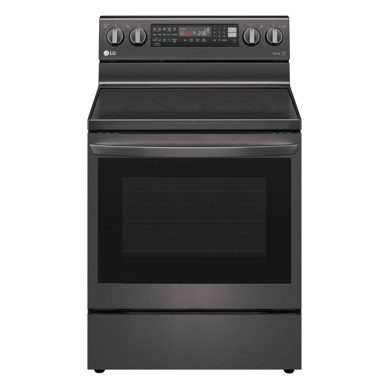 LG Black Stainless Steel Electric ThinQ® InstaView™ Range with Air Fry and True Convection (6.3 Cu Ft.) -LREL6325D