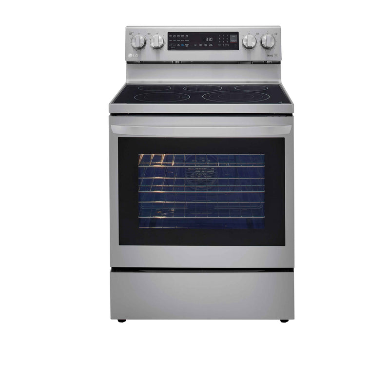 LG Smudge Resistant Stainless Steel Electric ThinQ® InstaView™ Range with Air Fry and True Convection (6.3 Cu Ft.) - LREL6325F