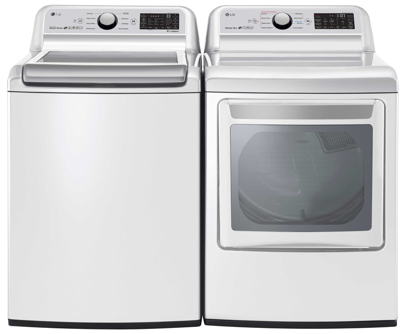 LG White Top-Load Washer (5.6 cu. ft.) & Electric Dryer (7.3 cu. ft.) - WT7305CW/DLEX7250W