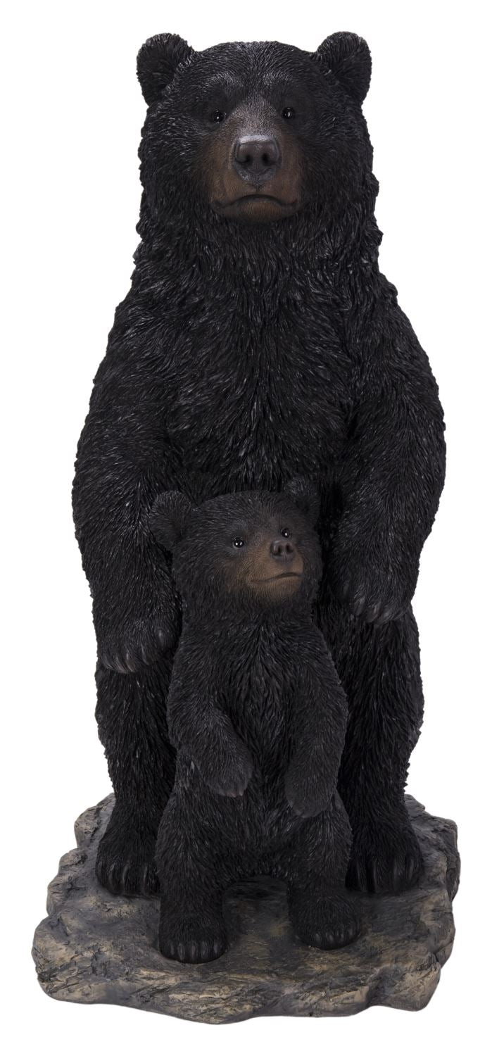 Protective Mum Bear Statue - Black