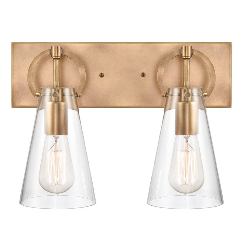 Derlier II 2-Light Vanity Light - Brass/Clear Glass
