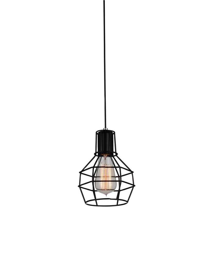 Secure 1 Light Pendant Light - Black