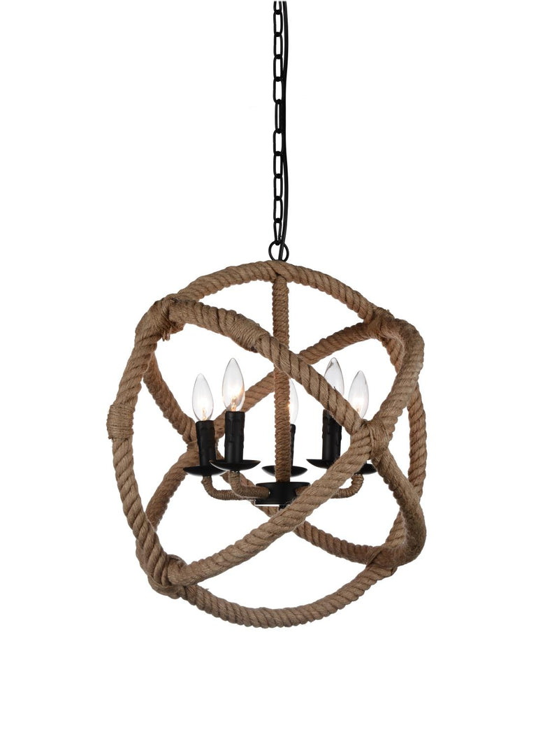 Padma 5 Light Chandelier - Black