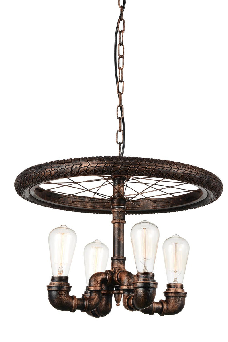 Union 4 Light Chandelier - Blackened Copper