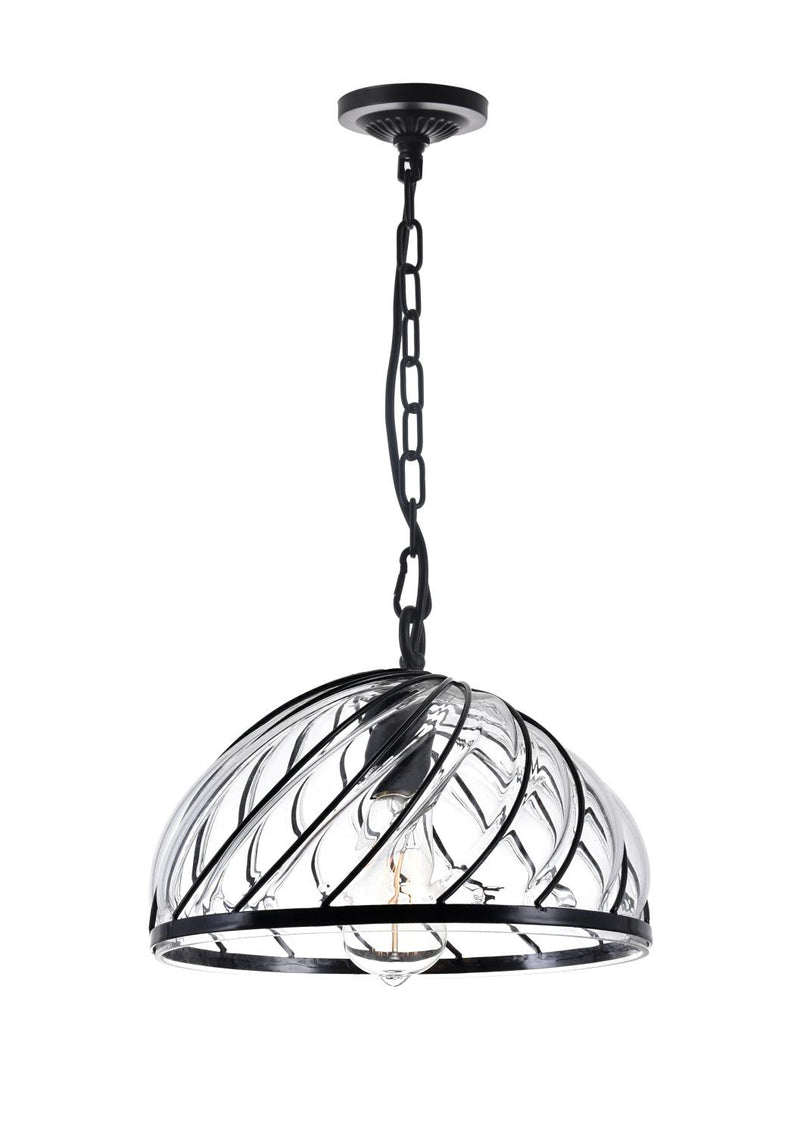 Escot 1 Light Pendant Light - Black