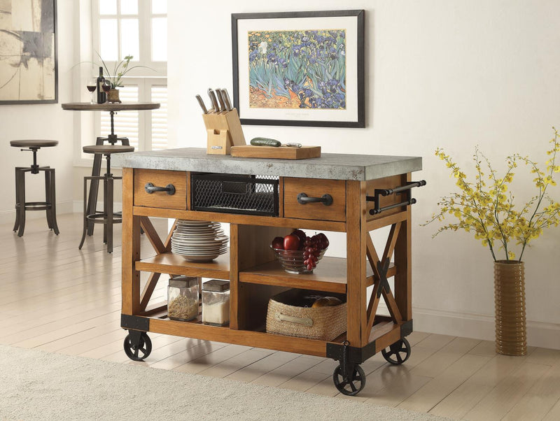 Wesport - IV Kitchen Cart - Antique Oak