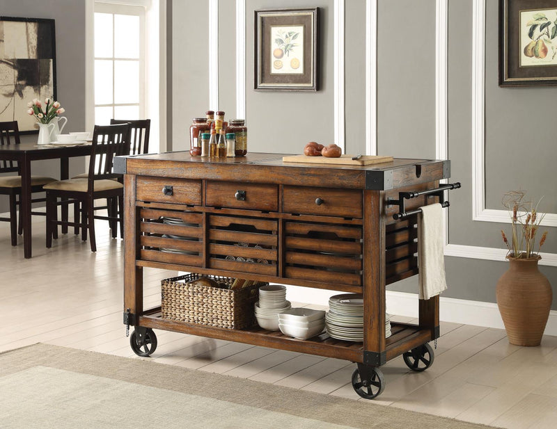 Wesport - III Kitchen Cart - Distressed Chestnut