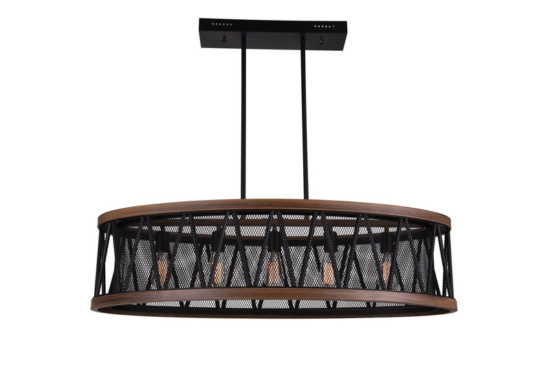 Parsh 5 Light Island Lighting - Pewter