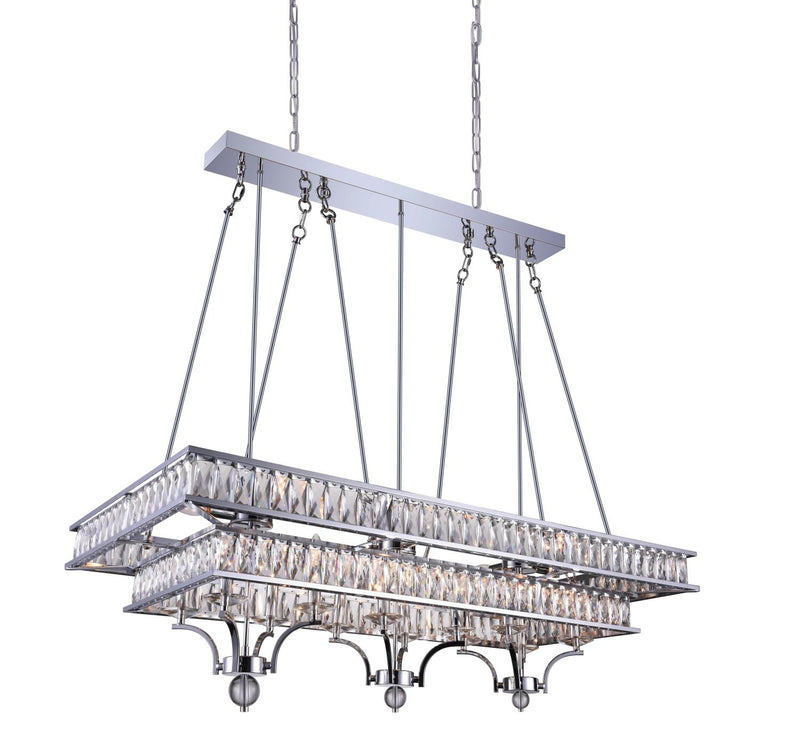 Petia 20 Light Island Lighting - Chrome