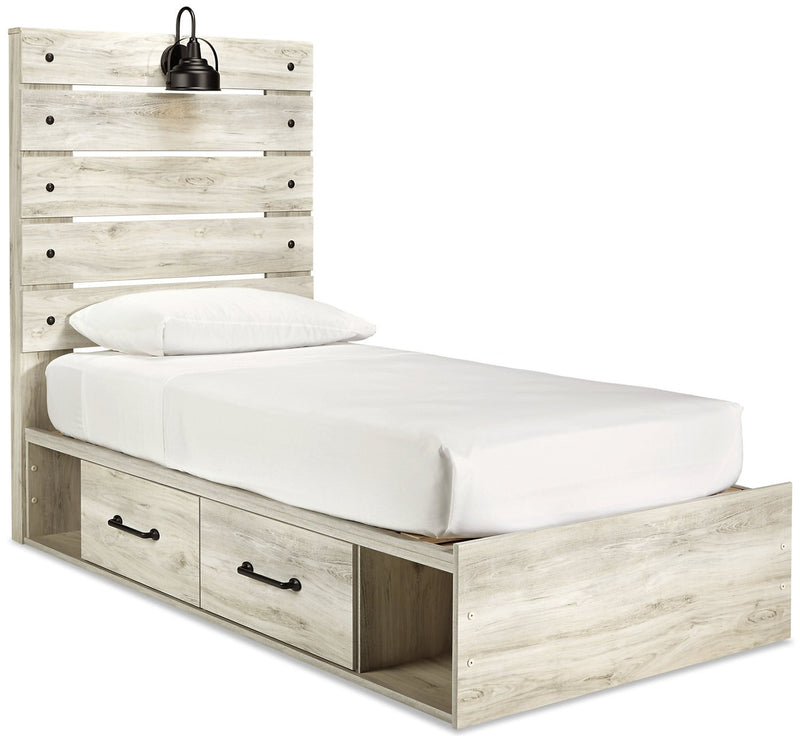 Naylon Twin Side Storage Bed - White