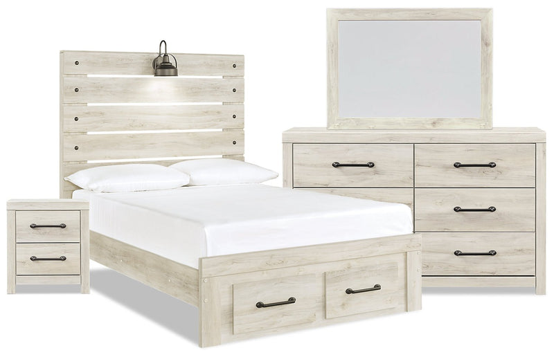 Naylon 6-Piece Full Storage Bedroom Set - White