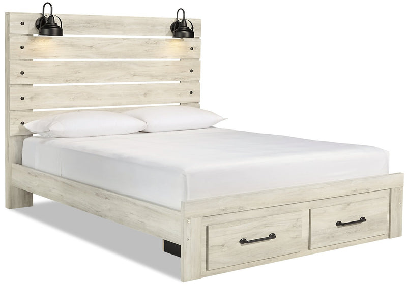 Naylon King Storage Bed - White