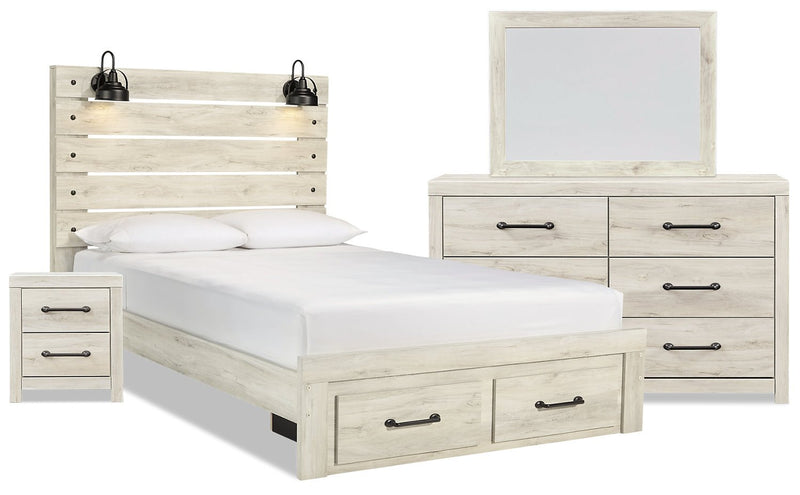 Naylon 6-Piece King Storage Bedroom Set - White