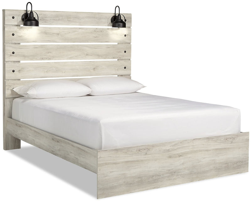Naylon Queen Panel Bed - White
