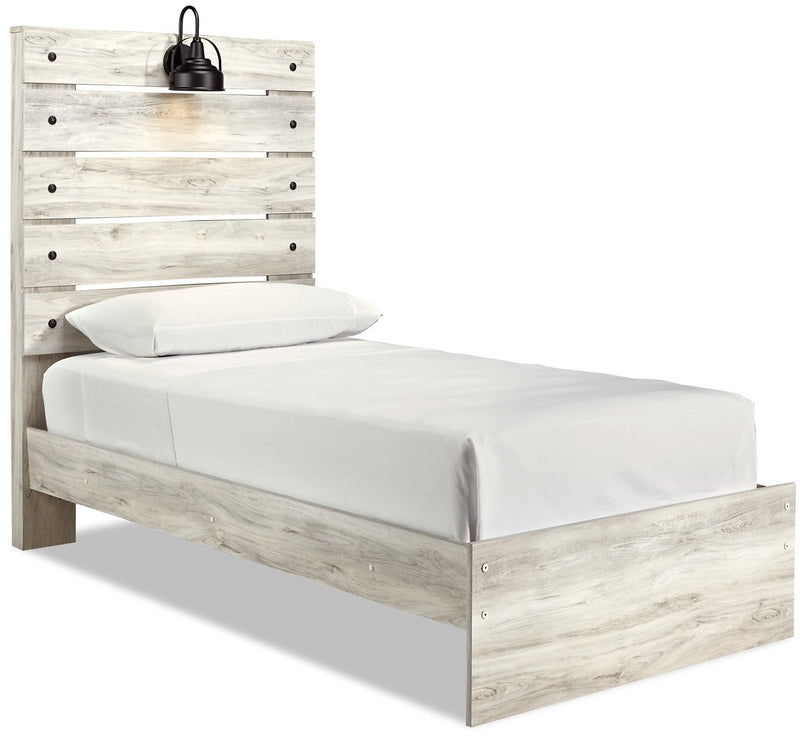 Naylon Twin Panel Bed - White