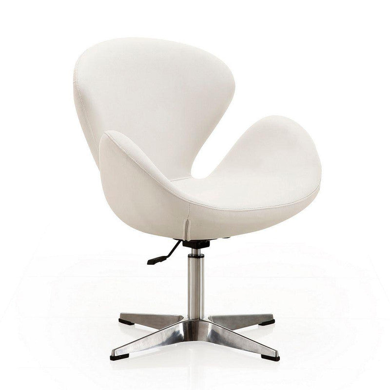 Nagqu Adjustable Height Swivel Accent Chair - White