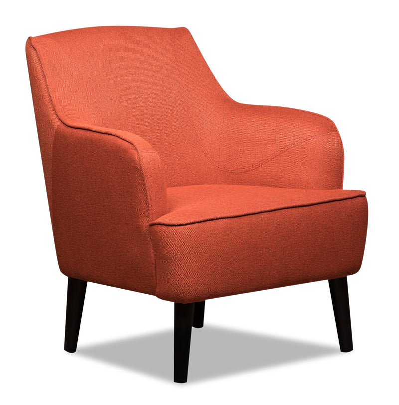 Utica Linen-Look Fabric Accent Chair - Orange
