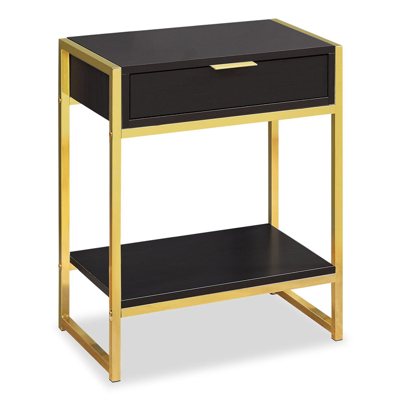 Cheshire Accent Table - Cappuccino/Gold