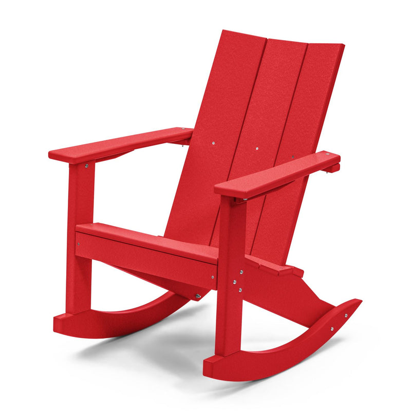 POLY LUMBER Stanhope Outdoor Adirondack Rocking Chair - Cardinal Red