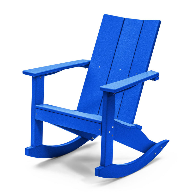 POLY LUMBER Stanhope Outdoor Adirondack Rocking Chair - Deep Blue