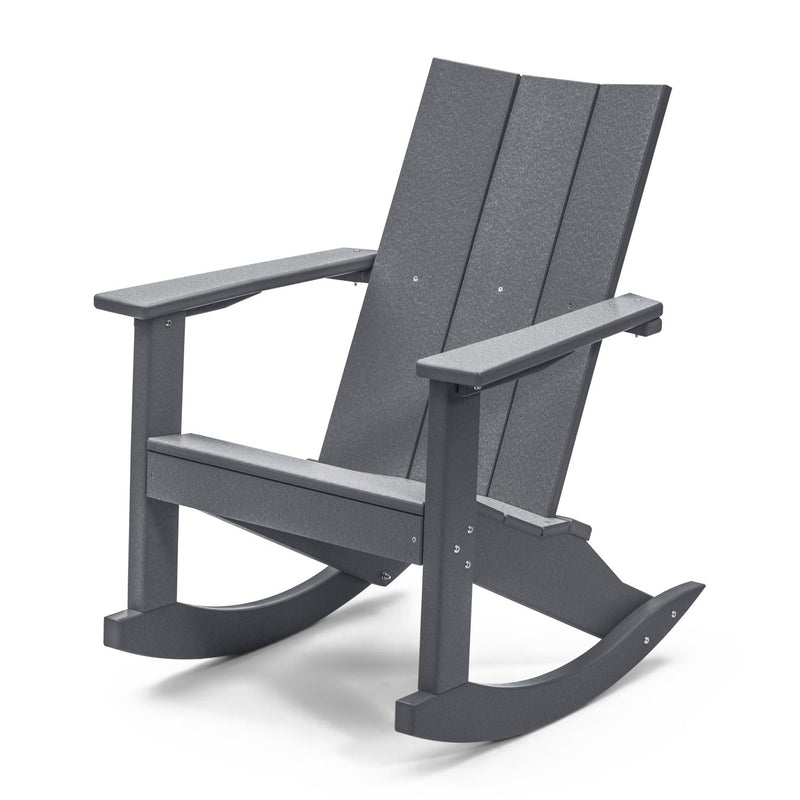 POLY LUMBER Stanhope Outdoor Adirondack Rocking Chair - Grey