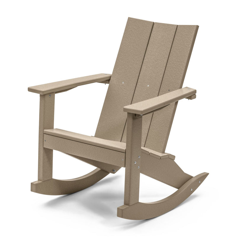 POLY LUMBER Stanhope Outdoor Adirondack Rocking Chair - Sandstone