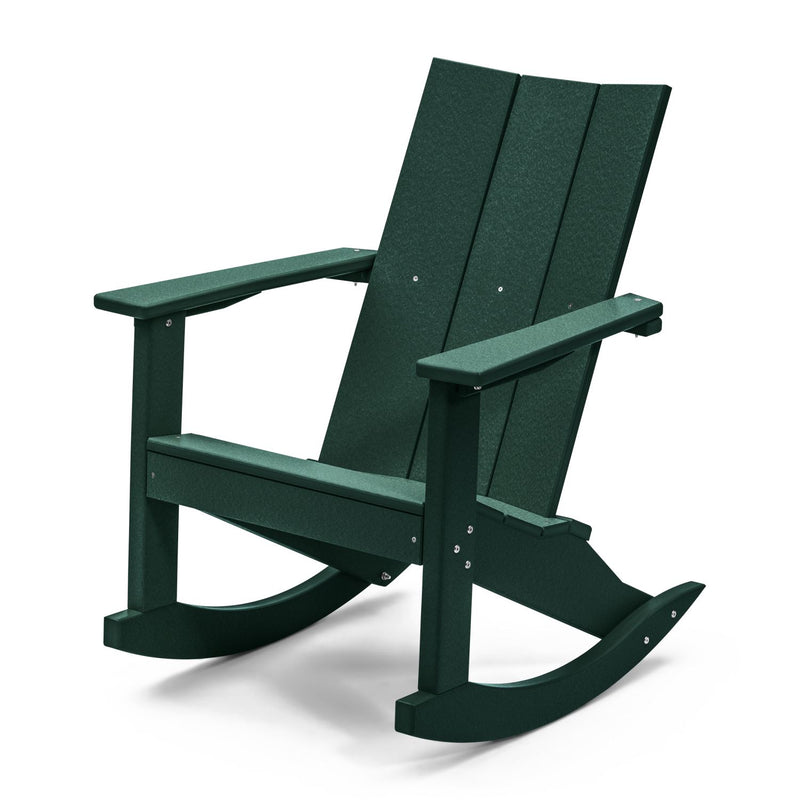 POLY LUMBER Stanhope Outdoor Adirondack Rocking Chair - Turf Green