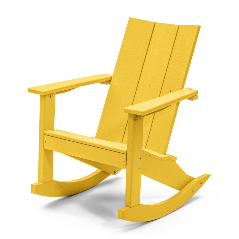 POLY LUMBER Stanhope Outdoor Adirondack Rocking Chair - Lemon Yellow