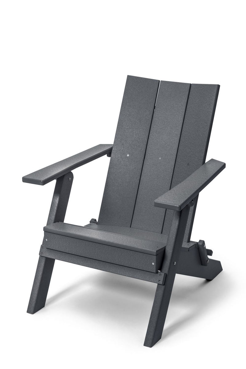 POLY LUMBER Stanhope Outdoor Folding Adirondack Chair - Grey