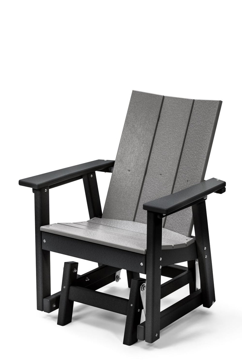 POLY LUMBER Stanhope Outdoor Gliding Chair - Grey/Black