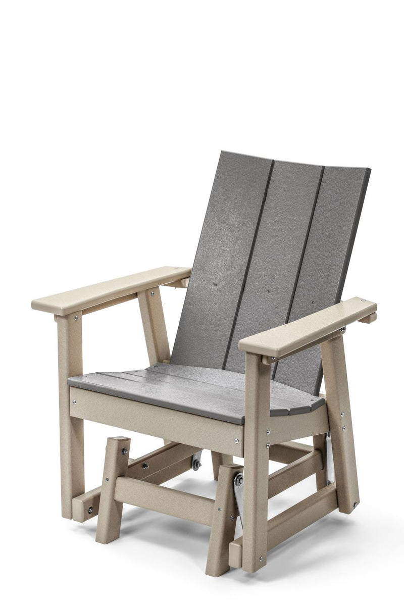POLY LUMBER Stanhope Outdoor Gliding Chair - Grey/Sandstone