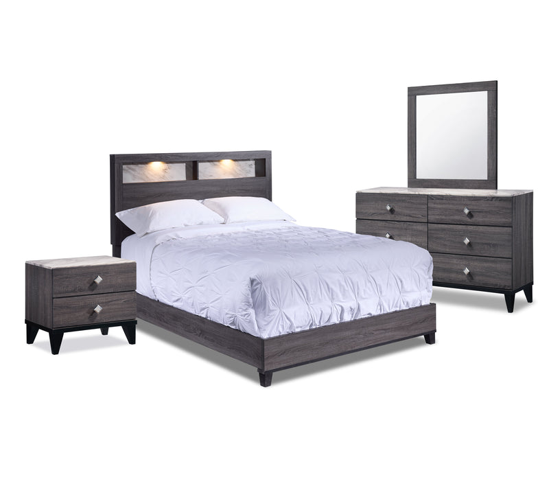 Deneh 6-Piece King Bedroom Set - Grey/Black
