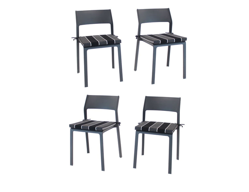 Nardi Trill II Outdoor Dining Side Chair - Set of 4 - Anthracite