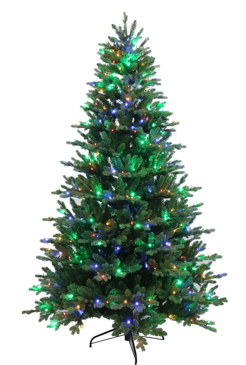 Silvan 7ft Forest Green Pine LED Pre-lit Christmas Tree - Warm White/Multi-coloured